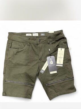 Scott James Olive Green Slim Fit Shorts | Stretch | W36